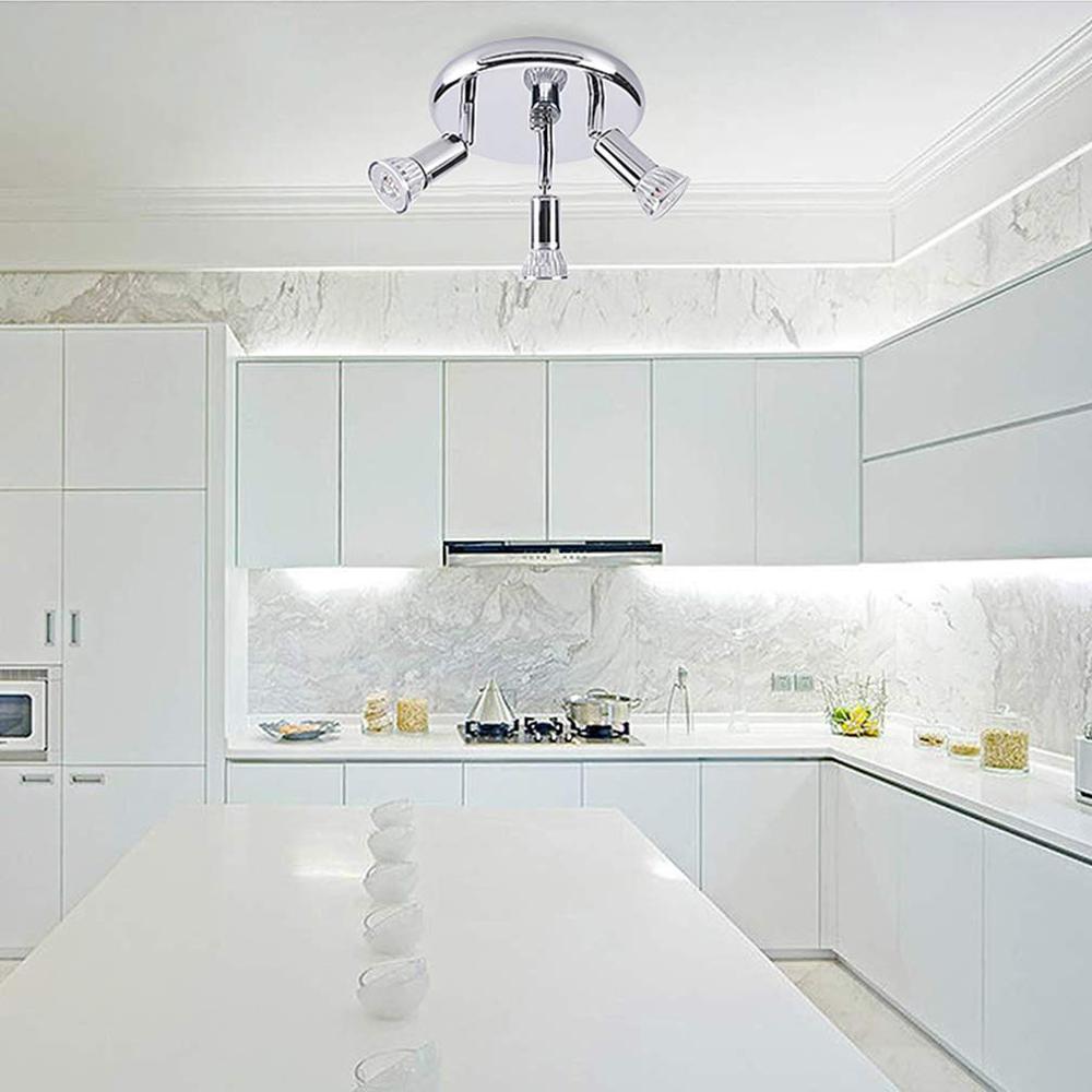 [DBF] Ronde GU10 Plafondlamp Woonkamer Verstelbare 3-Licht Plafond spots Slaapkamer LED Keuken Surface Mount plafond Spot Light