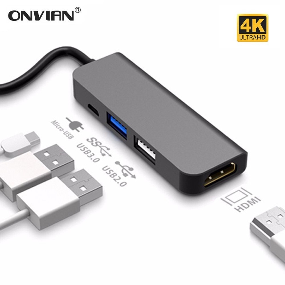 Onvian usb c hub  to 4k hdmi hub usb 3.0 usb 2.0 adapter type c usb hub 3.1 splitter port til macbook pro huawei xiaomi samsung