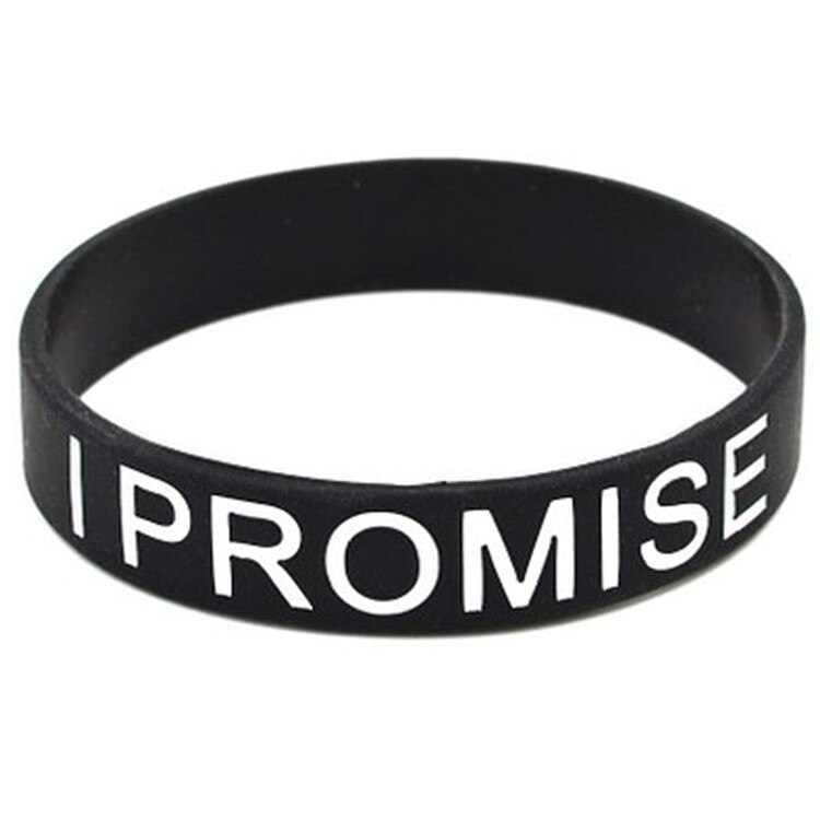 1pc mænd mand kvinder kvinde unisex ét liv én chance giv aldrig op jeg lover motivation sport silikonegummi armbånd armbånd: Blå hvid zinkbelagt