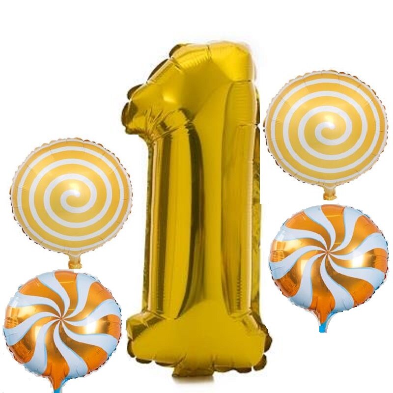 5 stuks babyshower 1st folie ballonnen met cijfers 18 inch ronde heliumballon verjaardagsfeestdecoratie opblaasbare wereldbol diy jubileum