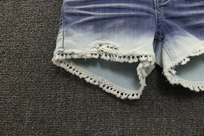 Teenage pige jeans shorts piger sommer blonde jeans børn bløde knap denim bukser børn lomme korte bukser 7-16 år