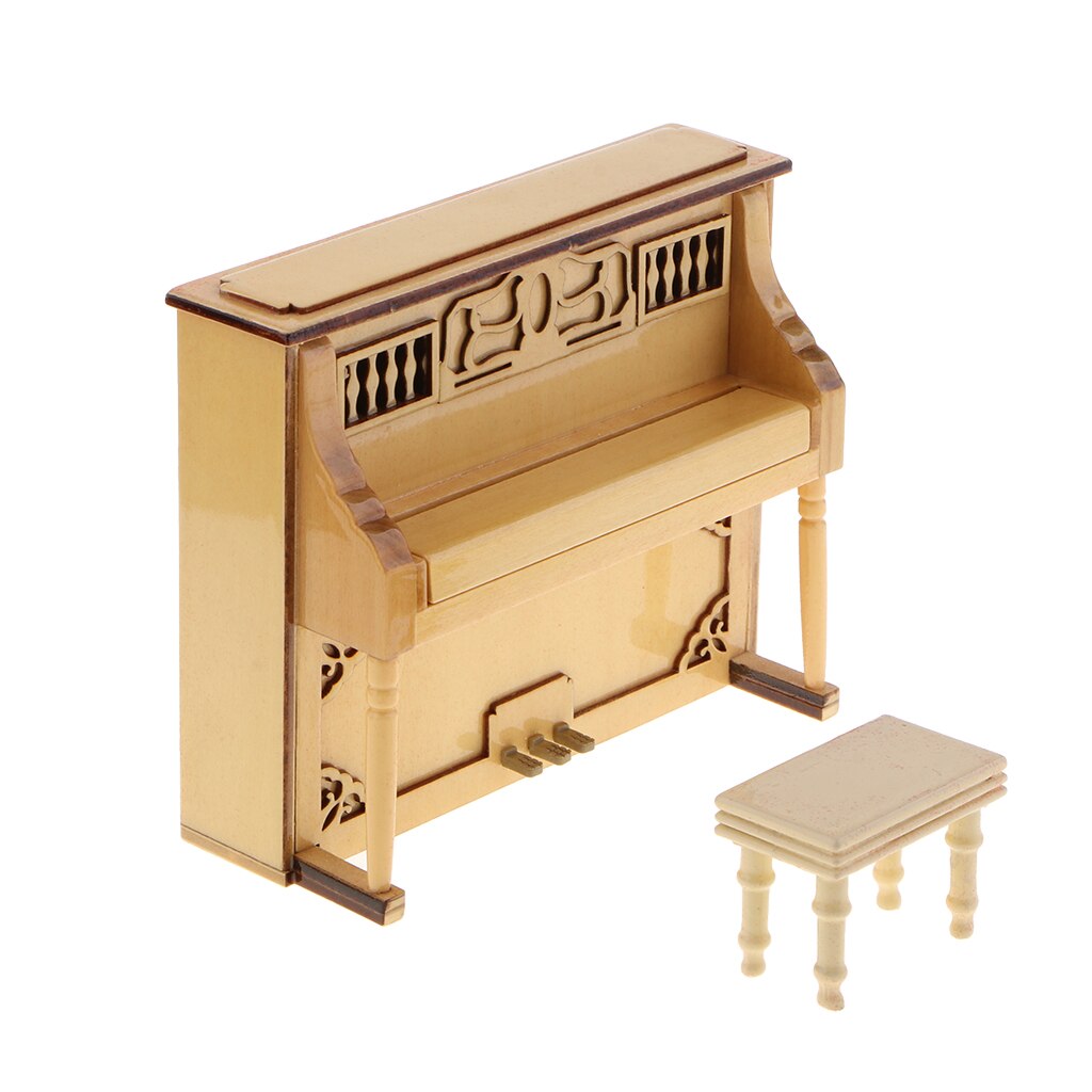 Piano Miniature en bois avec banc pour enfants amis amoureux Mini jouet