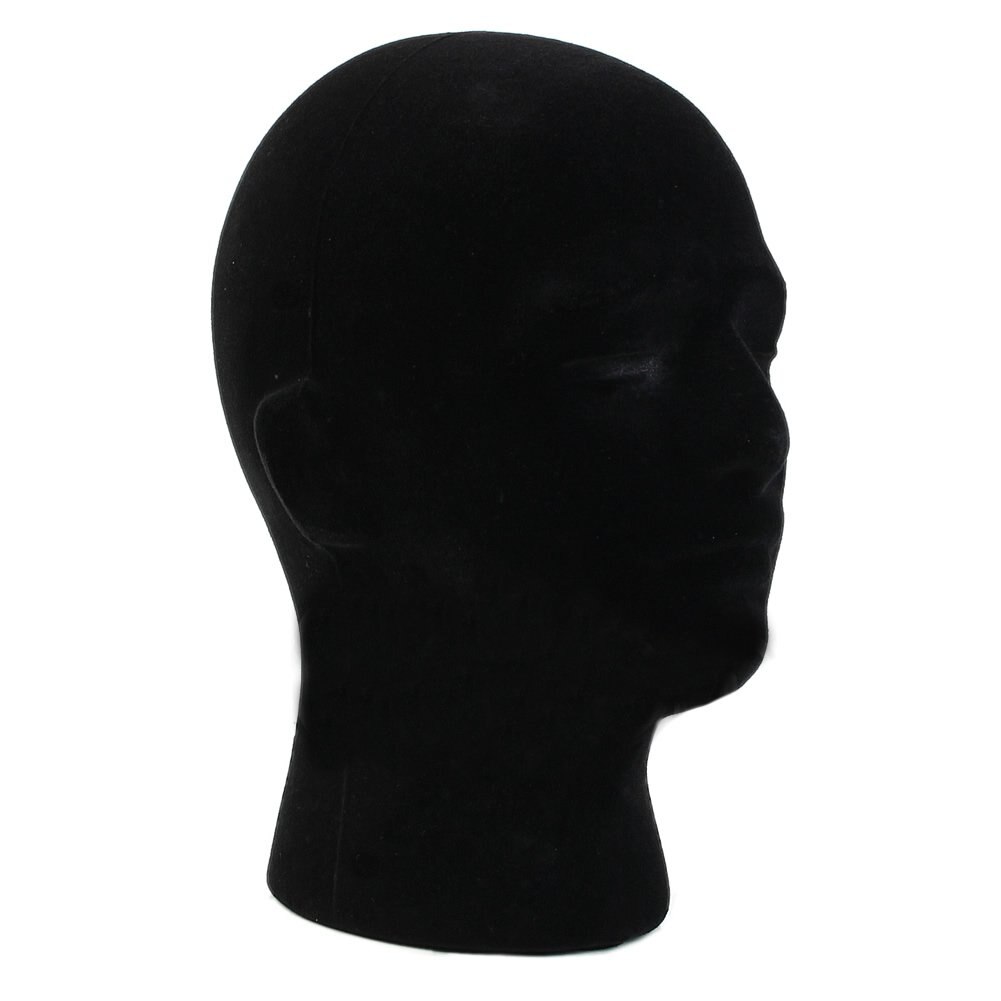 Male Styrofoam Foam Mannequin Manikin Head Model Glasses Cap Display Stand Black