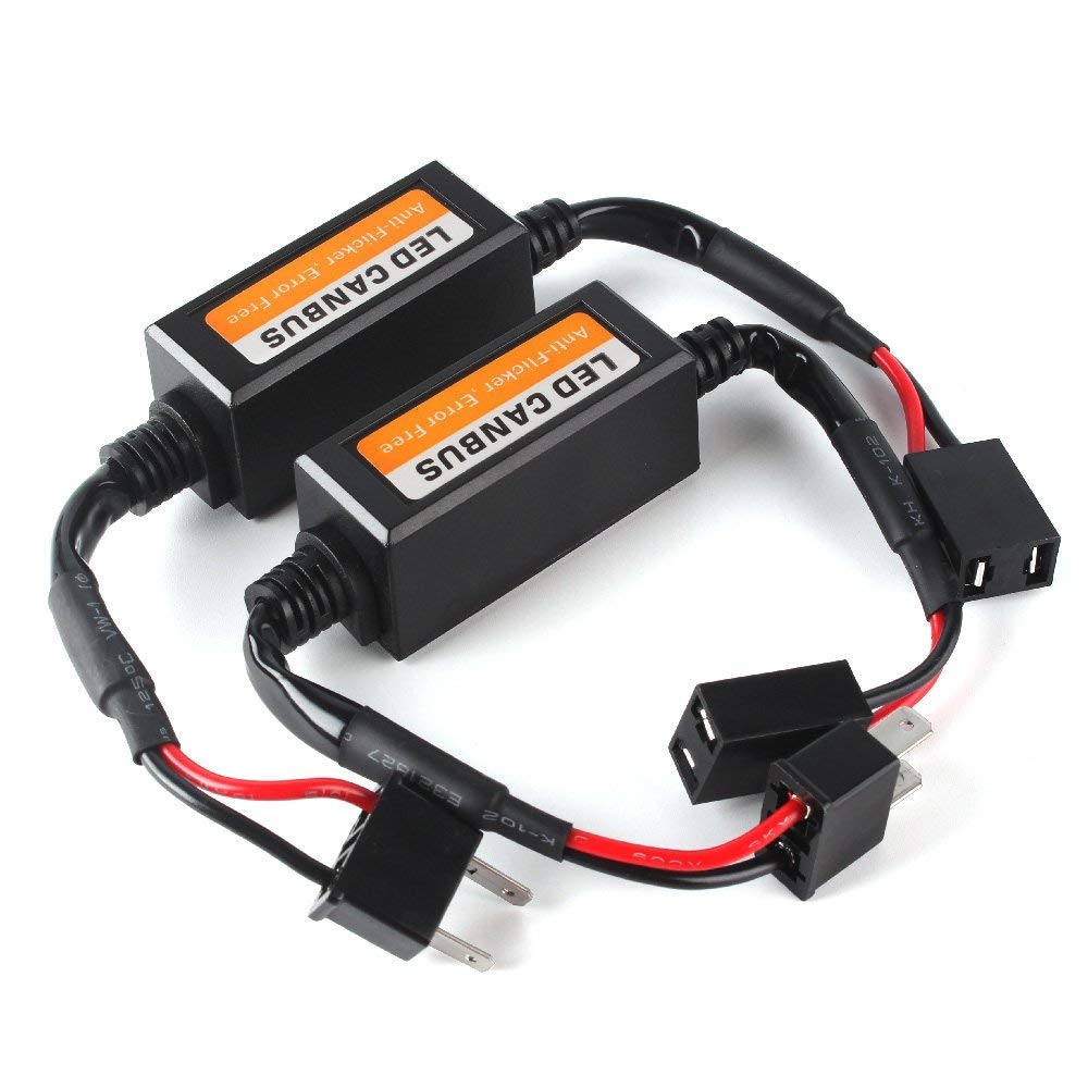 Pair H11 H15 H4 H7 9007 9005 LED CAN-BUS Warning Error Free Decoder Canceller Capacitor Anti-flicker Resistor harness Systems