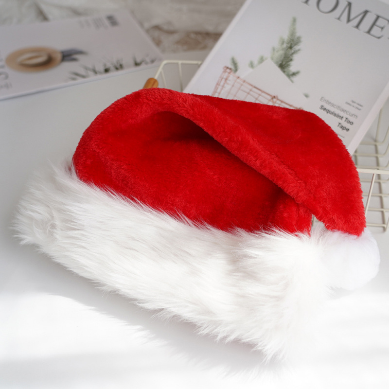 Chapeau Père Noël Noël - Velours Classique Fourrure Confort - Unisexe Adulte & Enfants Fournitures de Fête Festives
