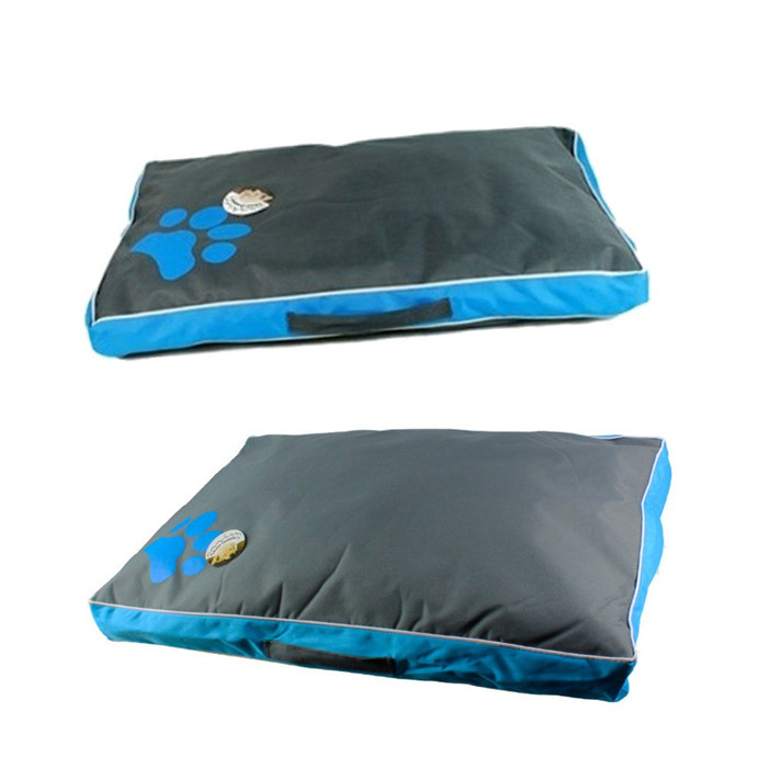 Camas grandes impermeables para perros, sofá cuadrado, almohada para husky y labrador, casa de gatos: blue / 85X55X8CM