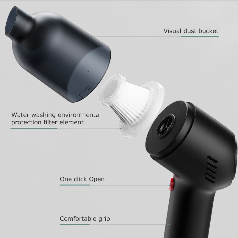 Household Vacuum Cleaner Mini Handheld Auto Mites Removal Vacuum Cleaner with 4500Pa Powerful Suction For Home & Car & Office