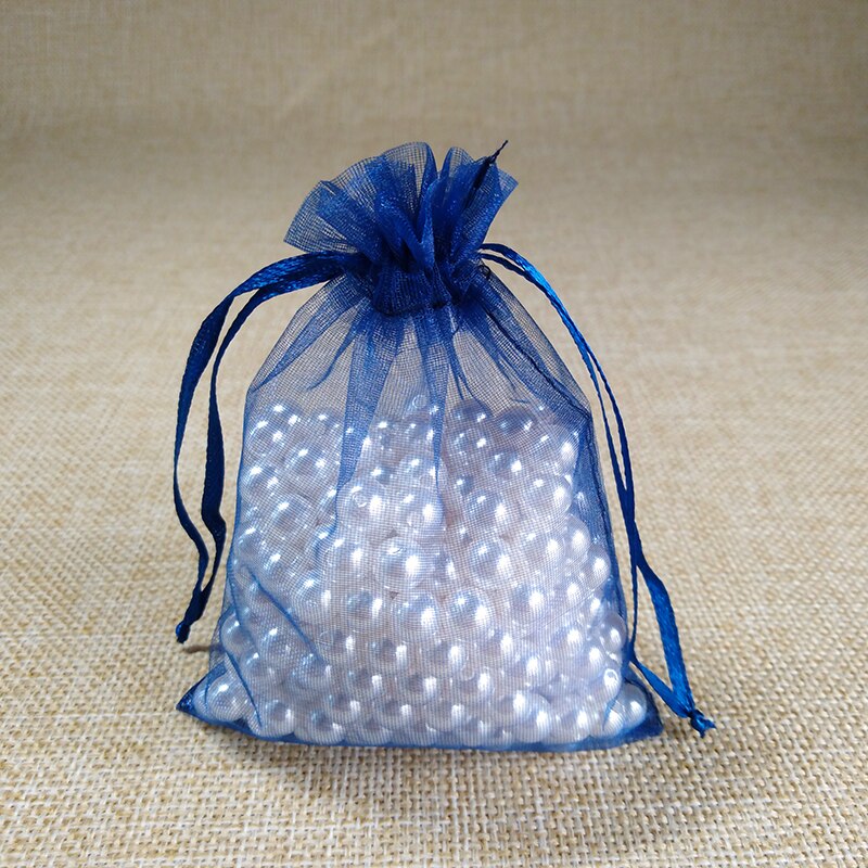 100pcs/lot 5x7 7x9 9x12CM Organza Bags Wedding Party Christmas Decoration Drawstring Bag Pouch Jewelry Packaging Bags