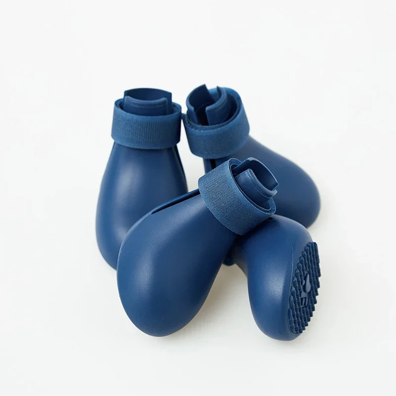 4 Uds. Zapatos de lluvia impermeables para Gato, Botas de lluvia antideslizantes de silicona para perros, botas de goma para exteriores para perros pequeños, medianos y grandes: S / Azul