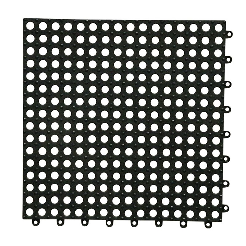 PVC Bath Mat Interlocking Non Slip Drainage Floor Tiles Shower Floor Mat with Drain Holes Suction Cup Floor Mat for Kitchen J2FA