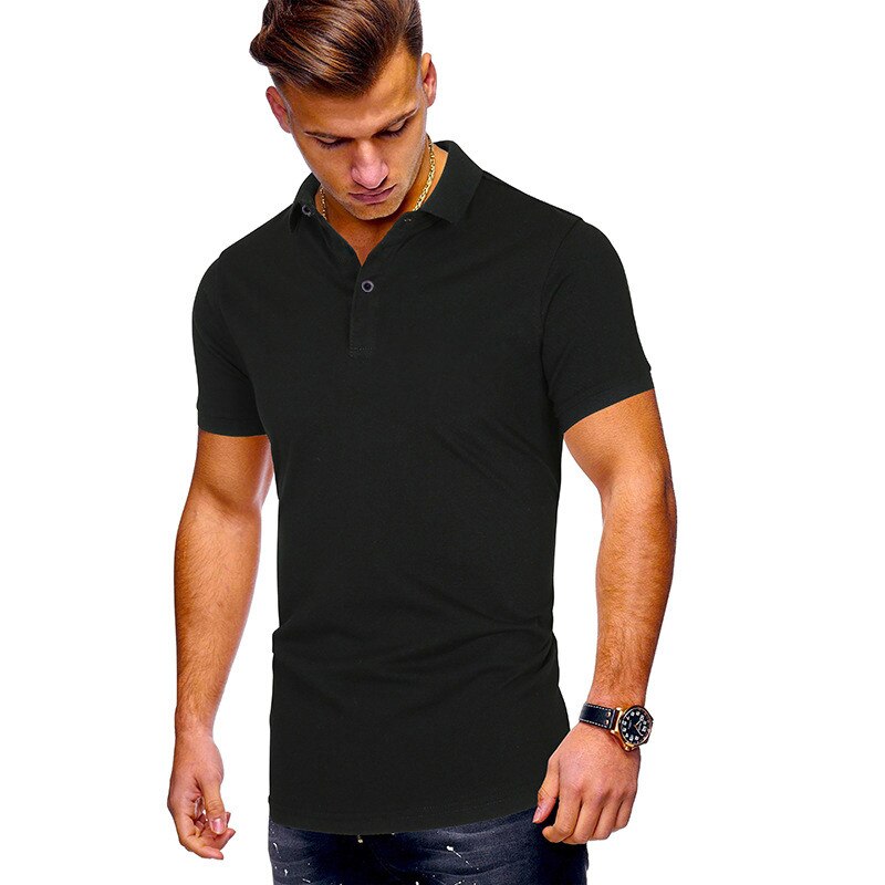 Summer Short Sleeve Cotton Polo Shirt Men Lapel Slim Solid Color Clothing Factory Staff Workwear 3XL