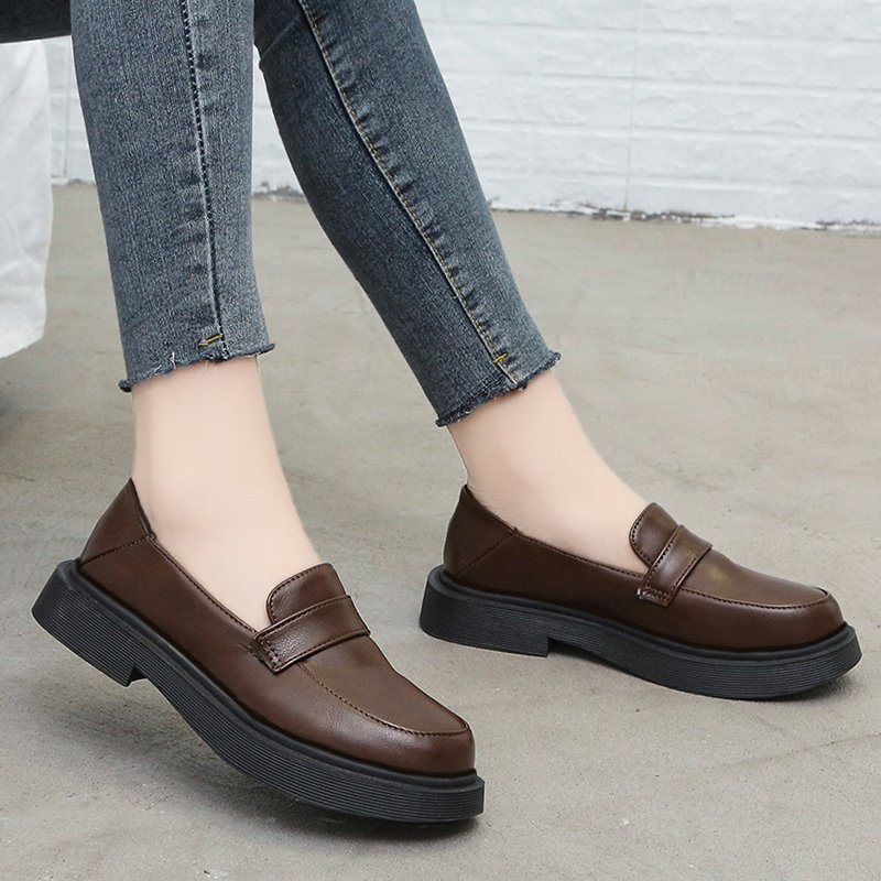 Herfst dames loafers plateau schoenen lage hakken oxford schoenen zwarte instappers damesschoen comfortabele zapatos mujer lente 8805n