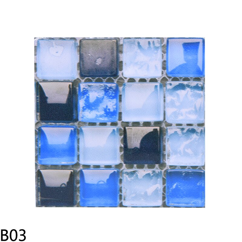 10PCS 10*10cm Waterproof Mosaic Wall Sticker PVC Colorful Wall Tile For DIY Kitchen Bathroom Home Decoration Backsplash Stickers: B03-10PCS