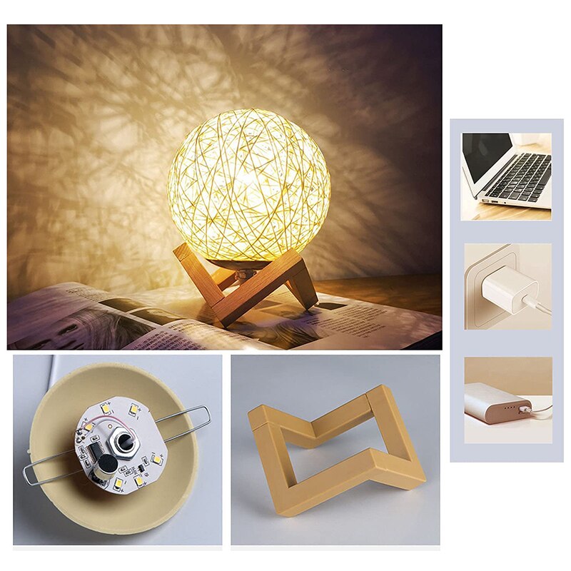Rotan Bal Lamp Led Nachtlampje Lamp Lichten Usb Wire Led Light Home Decoration Multicolor Licht