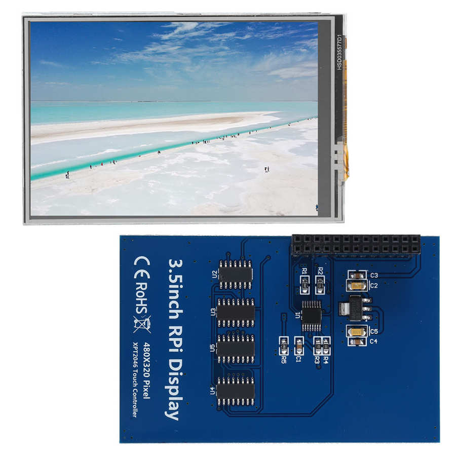 3.5inch RPi Display 480x320 4B Resistive Touch Monitor with Pen Fit for Raspberry Pi 3B+