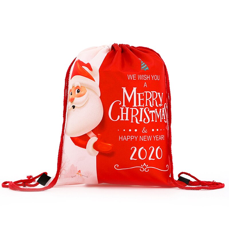 Rygsæk kvinder mini snøre jule rygsæk 3d tryk rejse softback tasker mænd mochila snøre taske piger