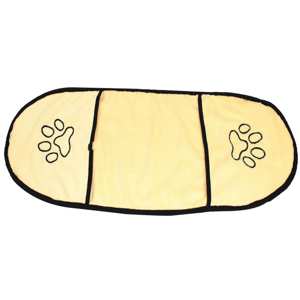 Toalla de perro súper absorbente, Toalla de baño de mascotas, Toalla de microfibra para secado de perros con dos bolsillos para perros pequeños, medianos y grandes: Yellow