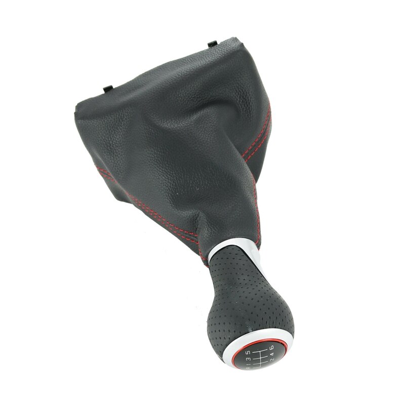 Auto 6 versnellingen lederen versnellingspookknop met kofferbakdekselgreep voor - a3 s3 8p 2003 a4 s4 q5 2007