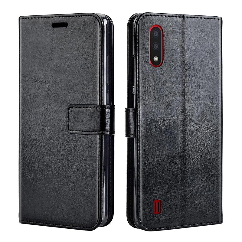 Luxury Flip leather case For Samsung Galaxy A01 case back phone cover case on For Samsung A01 A015F A015 SM-A015F