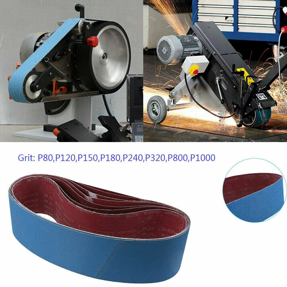 5pcs 100x915mm Sanding Belt 80-1000 Grits Zirconium Corundum Sandpaper Abrasive Band for Abrasive Tool Wood Soft Metal Polishing
