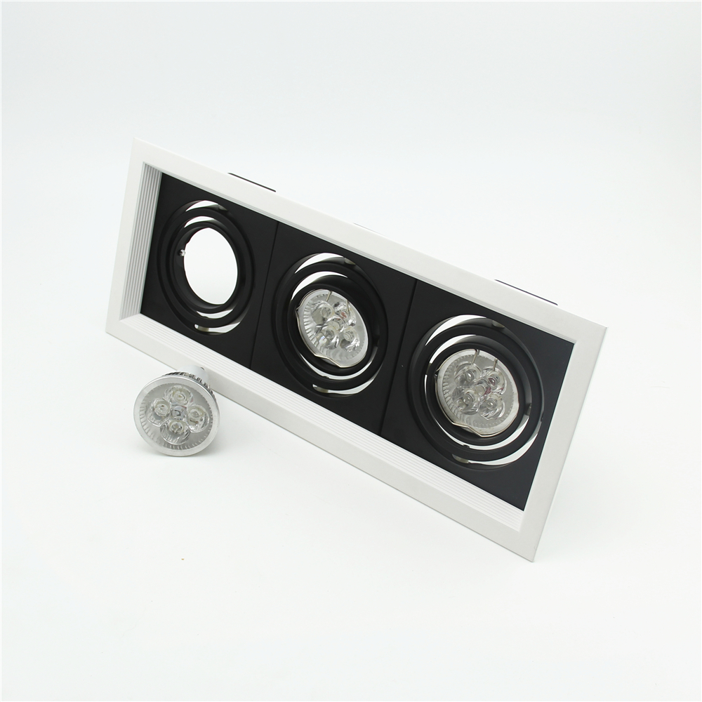 LED 6W Eyeball Casing MR16 Bulb Frame Downlight GU10 Ceiling Down Light Lampu Siling Square Black White Fixture