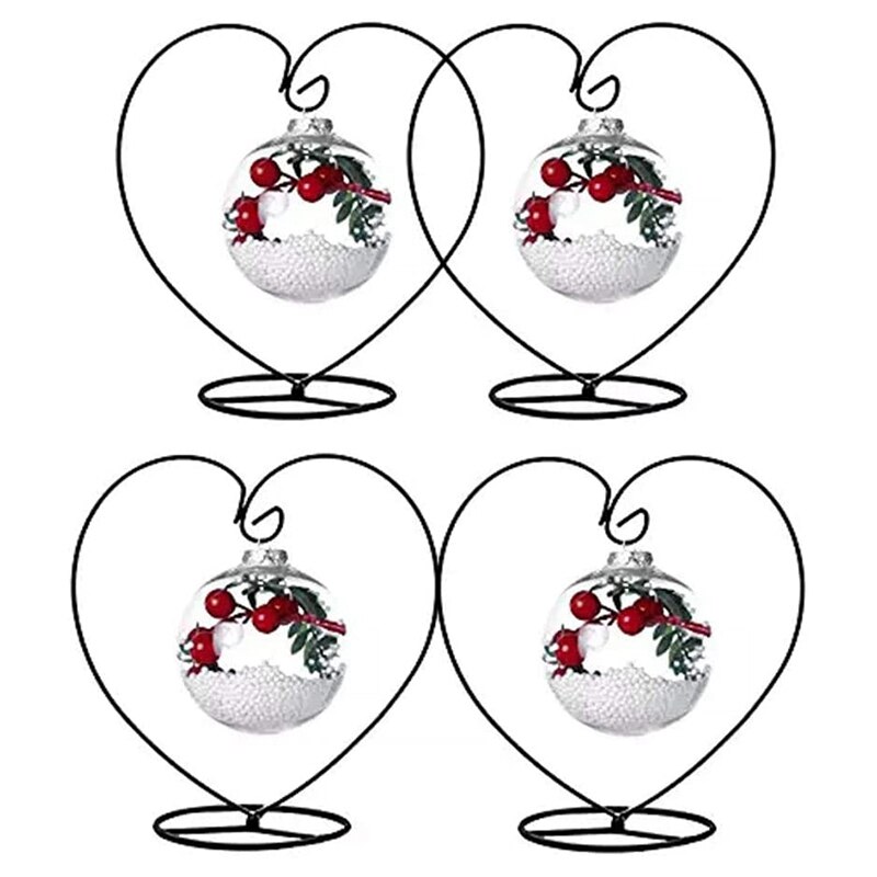 4- pakke hjerteformet ornament vise stativ jern pothook stativ til hengende glass terrarium (hjerte): misligholde tittel