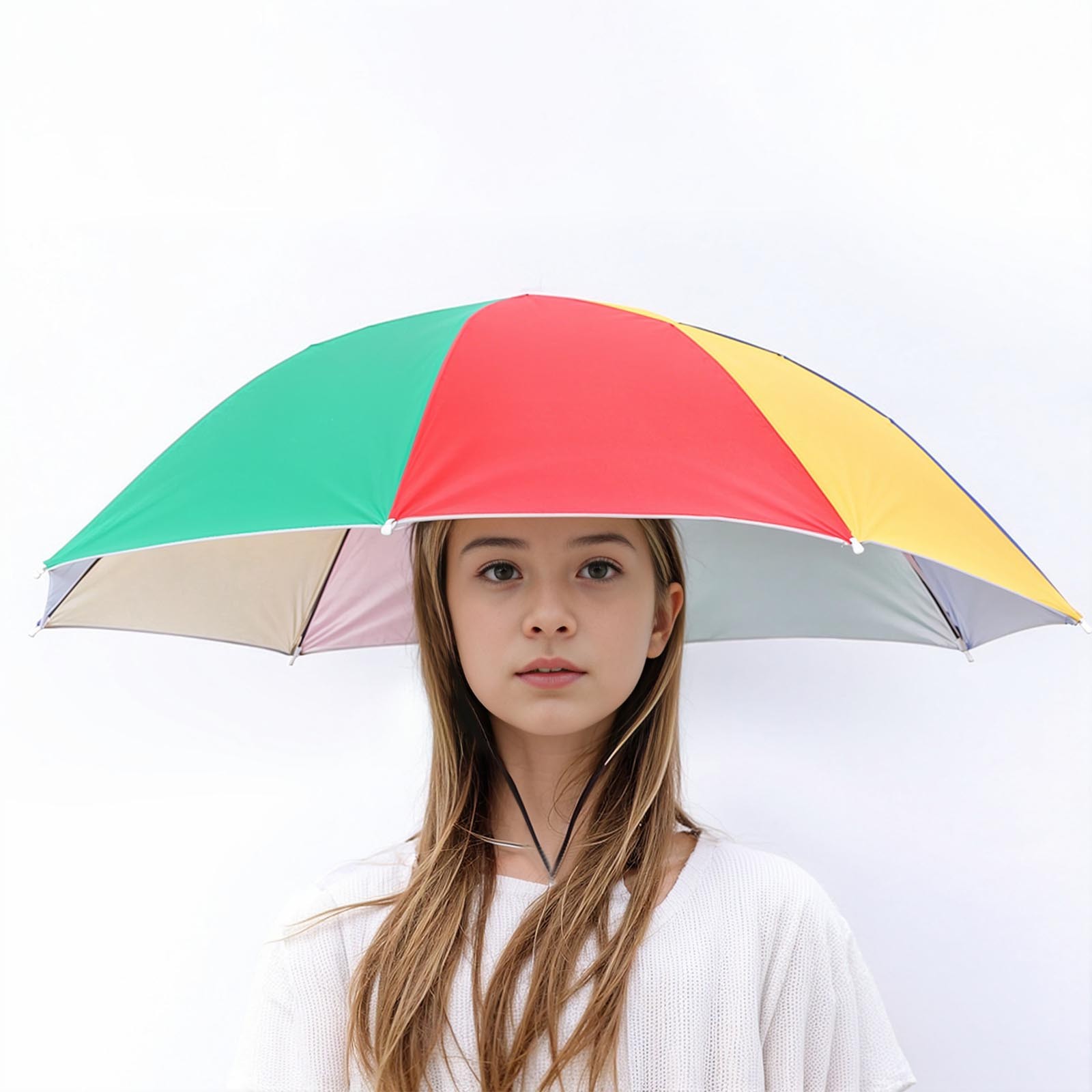 Paraguas soleado plegable para exteriores para niños, sombrero de paraguas plegable, protección solar, protección contra la lluvia, accesorios para sombrero de pesca