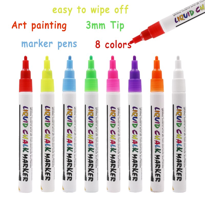 Vloeibare Krijt Marker Pen-Witte Droge Wissen Marker-Krijt Markers Voor Krijtbord Borden, Windows, Schoolbord, glas