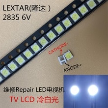 50 pièces d'origine LEXTAR 2835 3528 1210 6V 2W SMD LED pour réparation TV rétro-éclairage blanc froid LCD rétro-éclairage LED