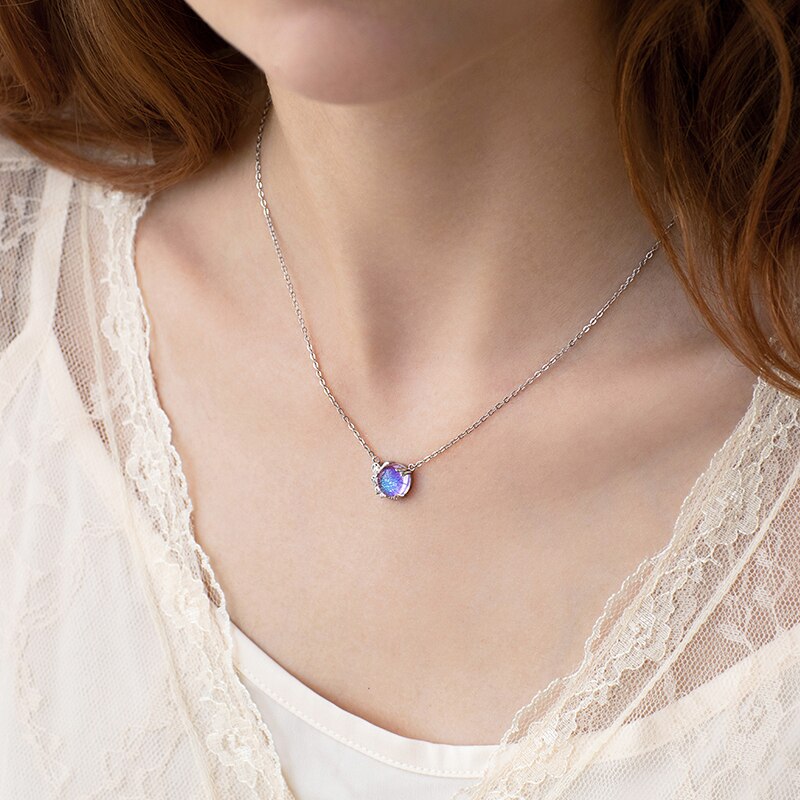 Thaya prata 925 jóias bohemia design original provence colorido gargantilha 925 prata esterlina para mulheres fino roxo jóias presente