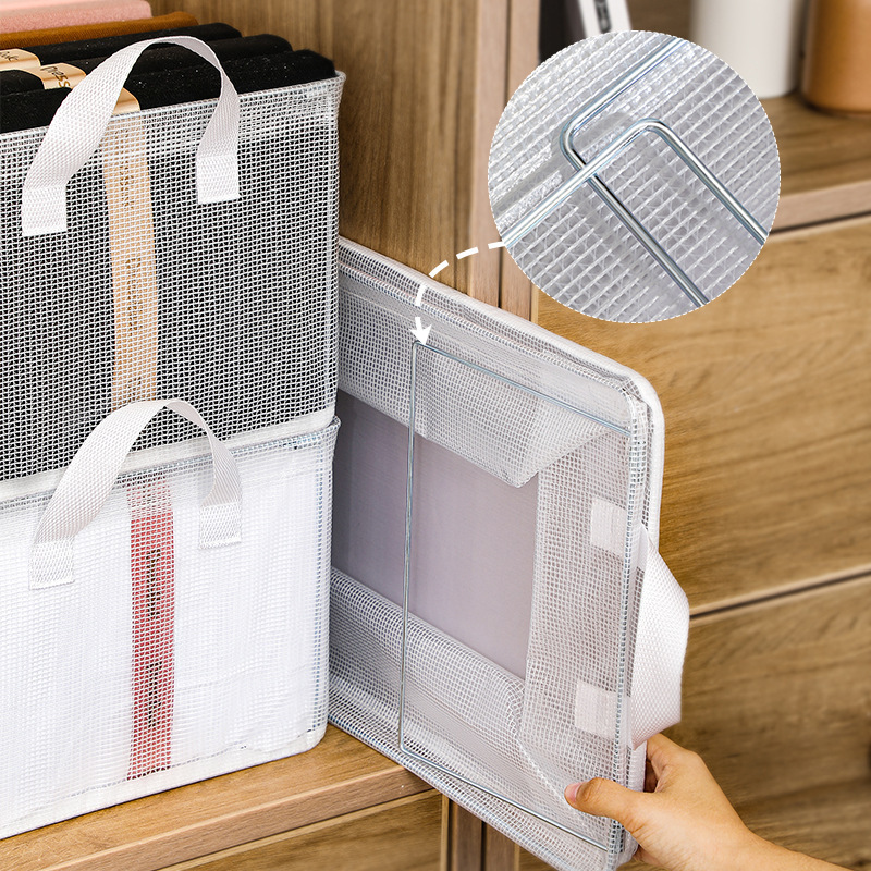 Transparent pvc-vikbar förvaringslåda för kläder med stålram, fukttät garderobskorg