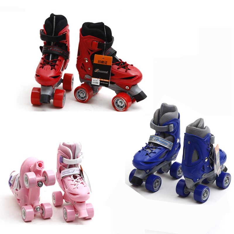 Meisjes Jongen Kids Kind Verstelbare Quad Rolschaatsen Schoenen Schuiven Sneakers 4 Wielen 2 Rij Lijn Outdoor Schaatsen Schoenen Voor beginner