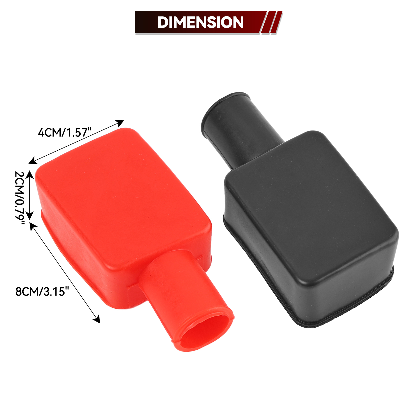 Tapa de Terminal de batería de coche Universal, cubiertas de terminales positivas negativas, Protector de baterías de repuesto, accesorios para coche, 1 par