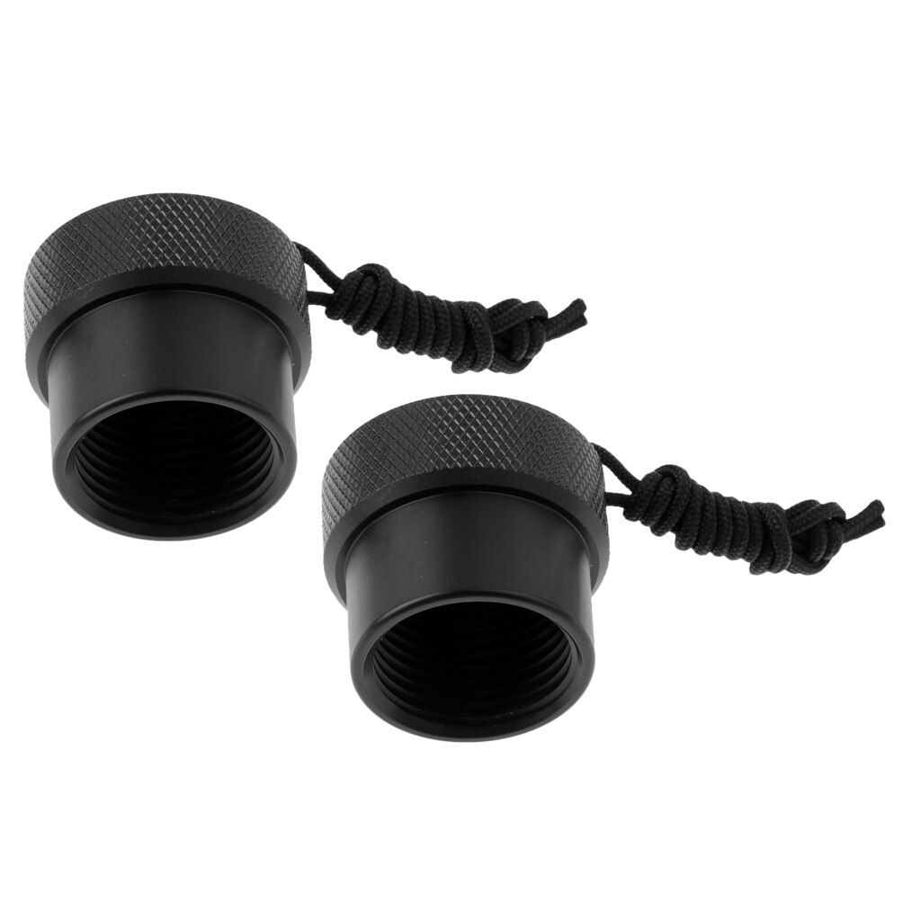 2 stuks universele duik-din-tankklep met schroefdraad en stofdop, beschermkap bevestigd met draaibare koord