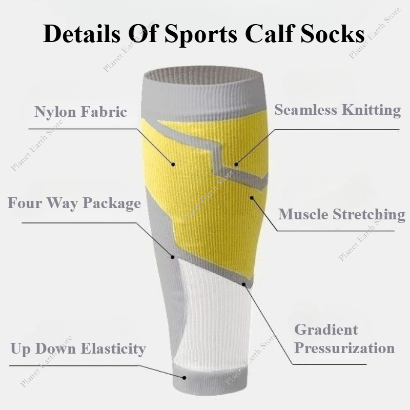 1 par de mangas de compresión de pantorrilla para hombres y mujeres, mangas de compresión para correr, atletismo, calcetines de compresión para piernas, soporte Unisex