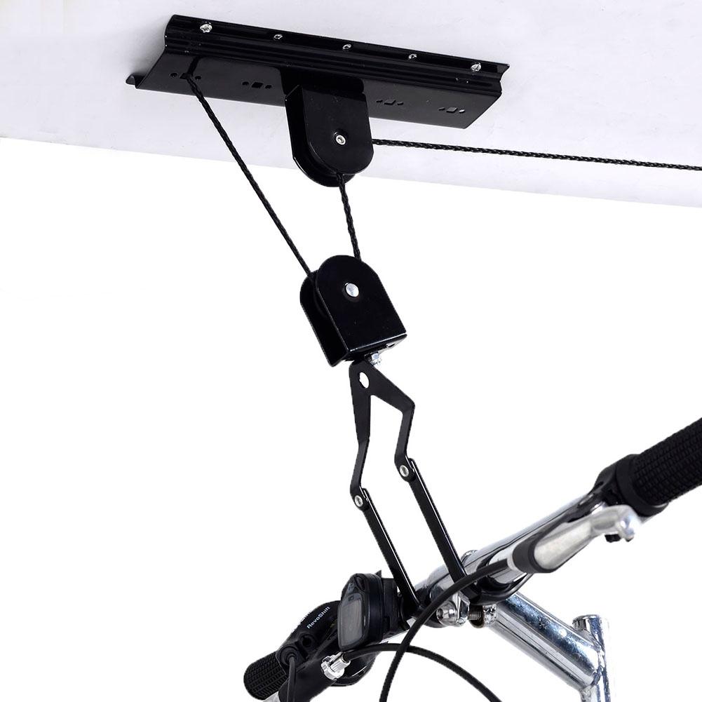 Monterad hiss förvaring garage cykel hiss tak cykelhängare spara utrymme tak tak remskiva ställ väggmonterat regnskydd
