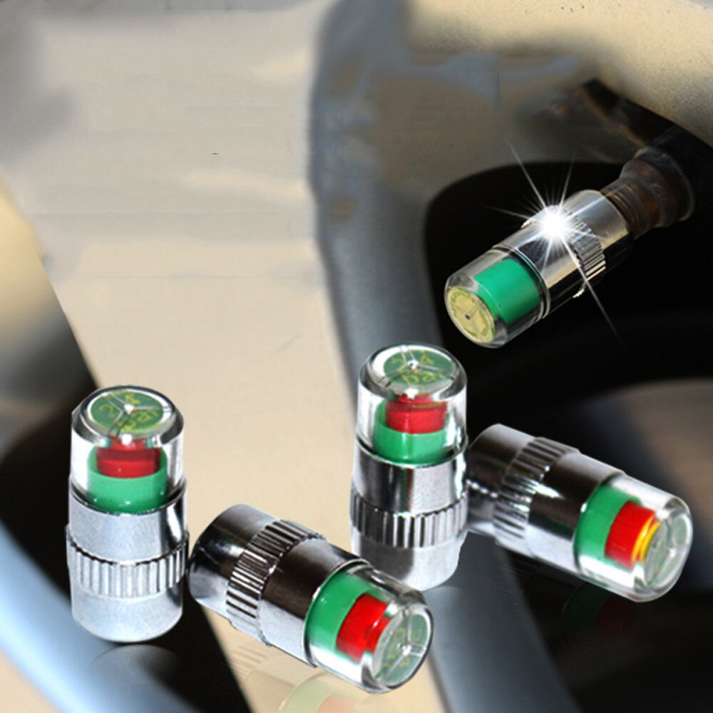 `4PCS 2.0Bar 30PSI Car Auto Tire Pressure Monitor Valve Stem Caps Sensor Indicator Eye Alert Diagnostic Tools Kit
