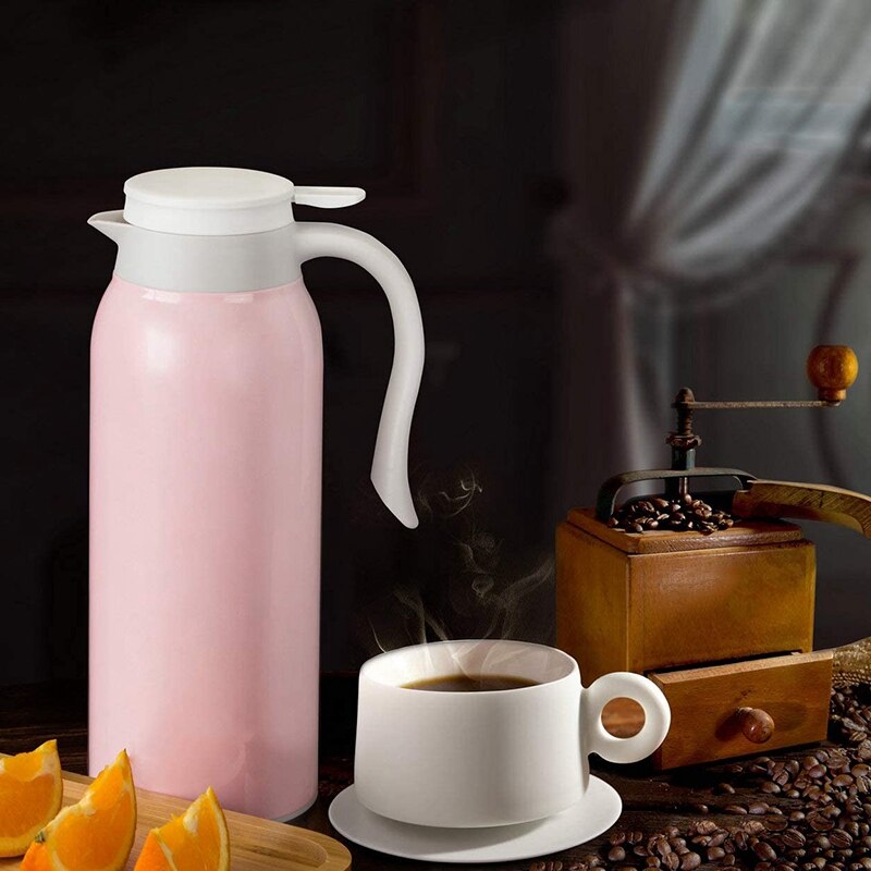 51 Oz Stainless Steel Thermal Coffee Carafe, Double Walled Vacuum Thermos, 1.5 Liter Tea, Water, and Coffee