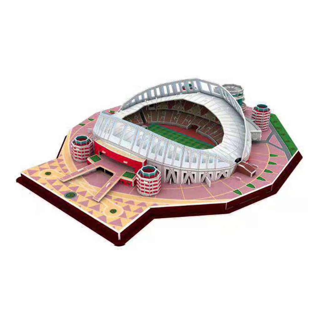 FAI DA TE 3D Jigsaw Puzzle Del Mondo Stadio di Calcio di Calcio Europeo Parco Giochi Costruzione del Modello Assemblato Giocattolo Di Puzzle Per I Bambini: Borgogna