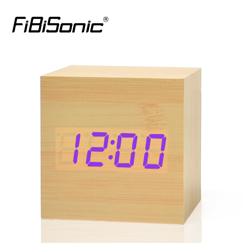 FiBiSonic Upgrade LED Alarm Clock,despertador Temperature Sounds Control LED display desktop Digital table clocks