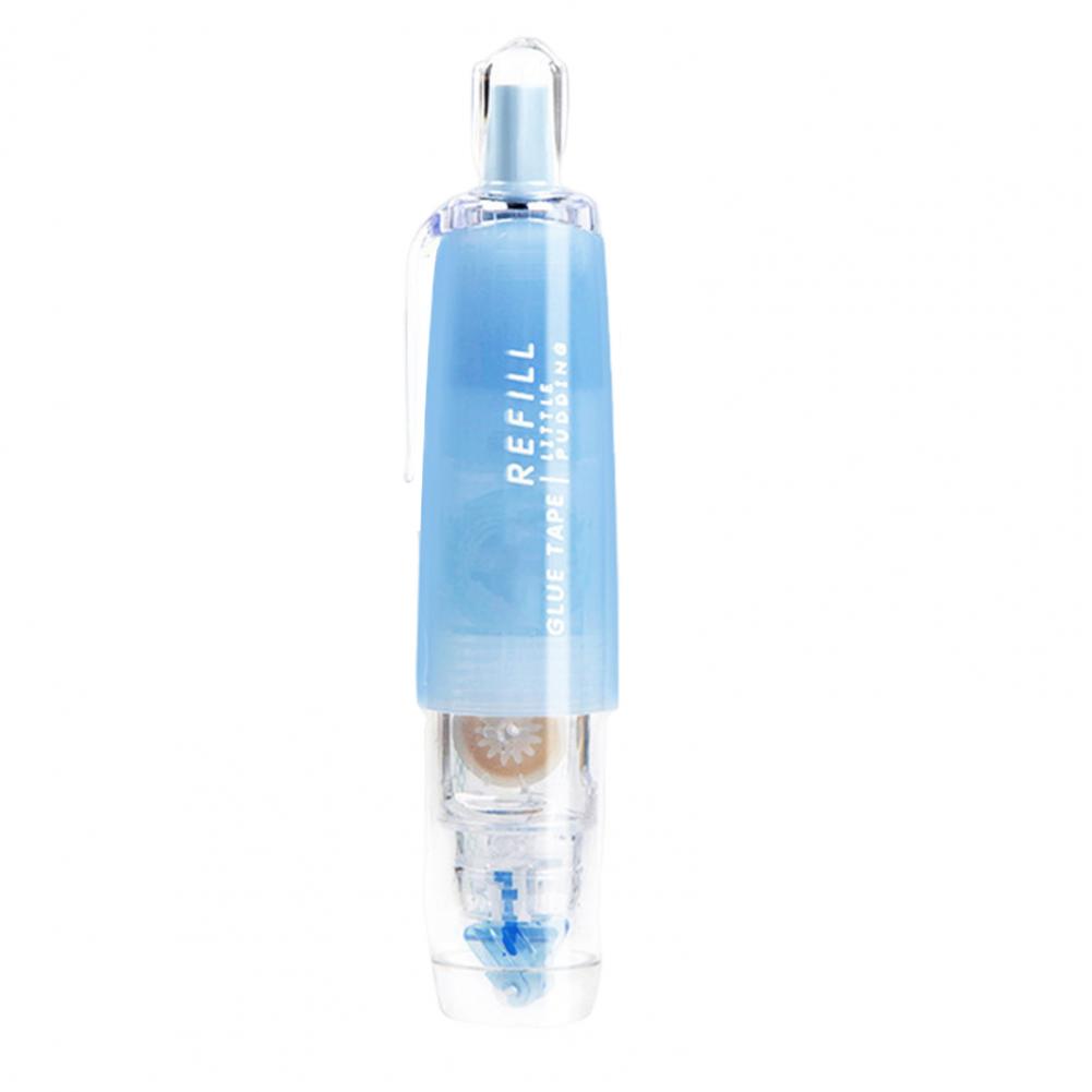 Rodillo de cinta adhesiva retráctil, rodillo de cinta de doble cara, dispensador de cinta adhesiva para álbum de recortes, accesorios fuertes para álbum de recortes DIY: Azul