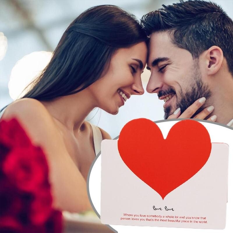 10pcs Mixed Color Love Heart Shape Greeting Card Wedding Valentine's Day Card Wedding Invitations Card Romantic Cards