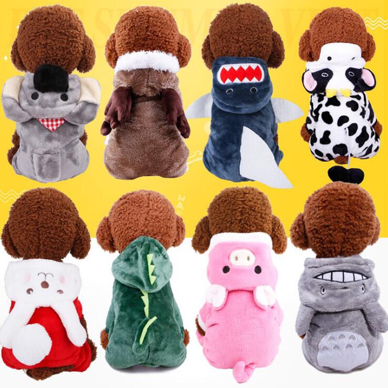 Vinter kæledyr hund fleece jumpsuit tøj varm hvalp kat lyserød pyjamas overall til chihuahua bamse lille stor hund kat ropa perros
