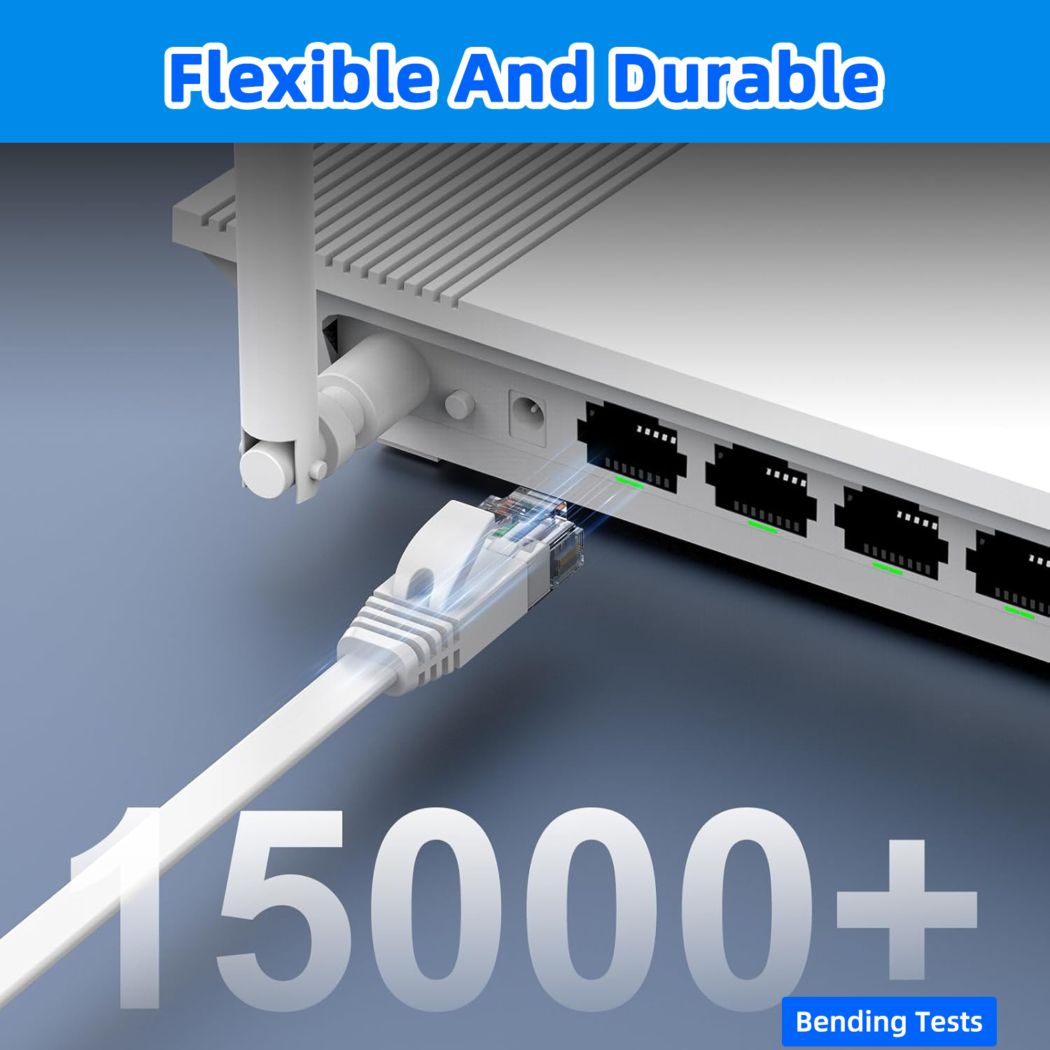 0.1m 0.2m 0.3m 0.5m 50m kat. 6 kort ethernetkabel fladt  rj45 computer internet lan netværk ethernet patchkabel