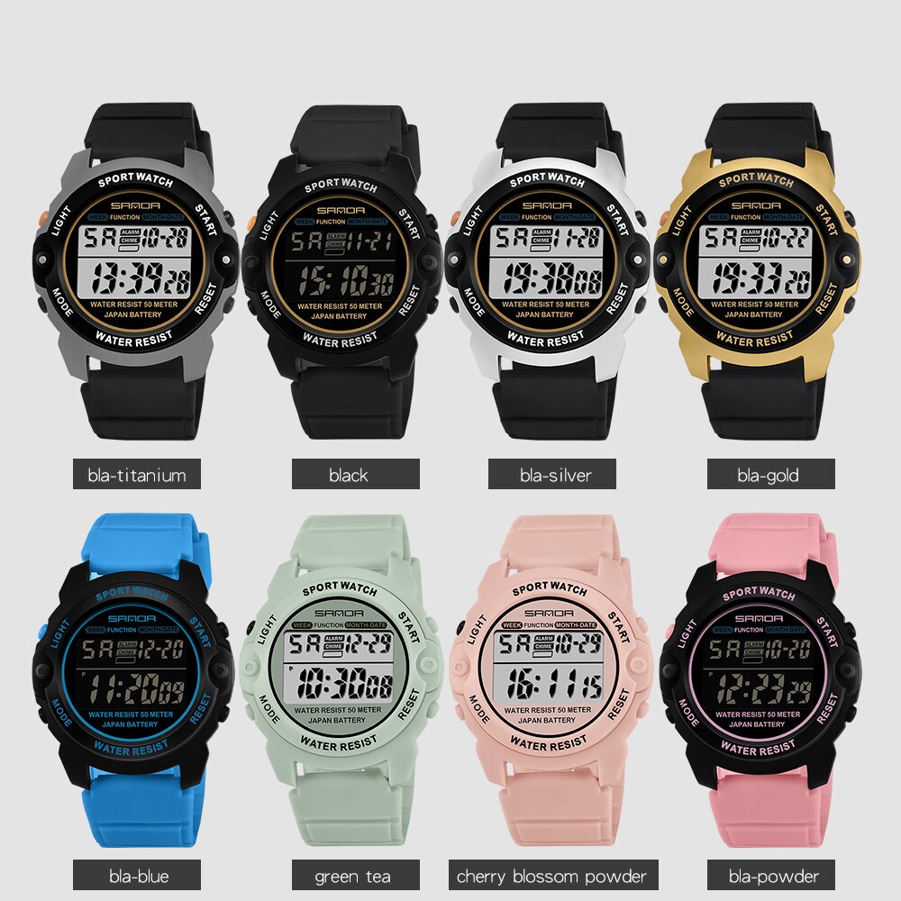 Sanda Fashionble Horloge Luxe Mannen Horloges Multifunctionele Digitale Waterdichte Elektronische Horloges Casual Outdoor Mannen Polshorloge