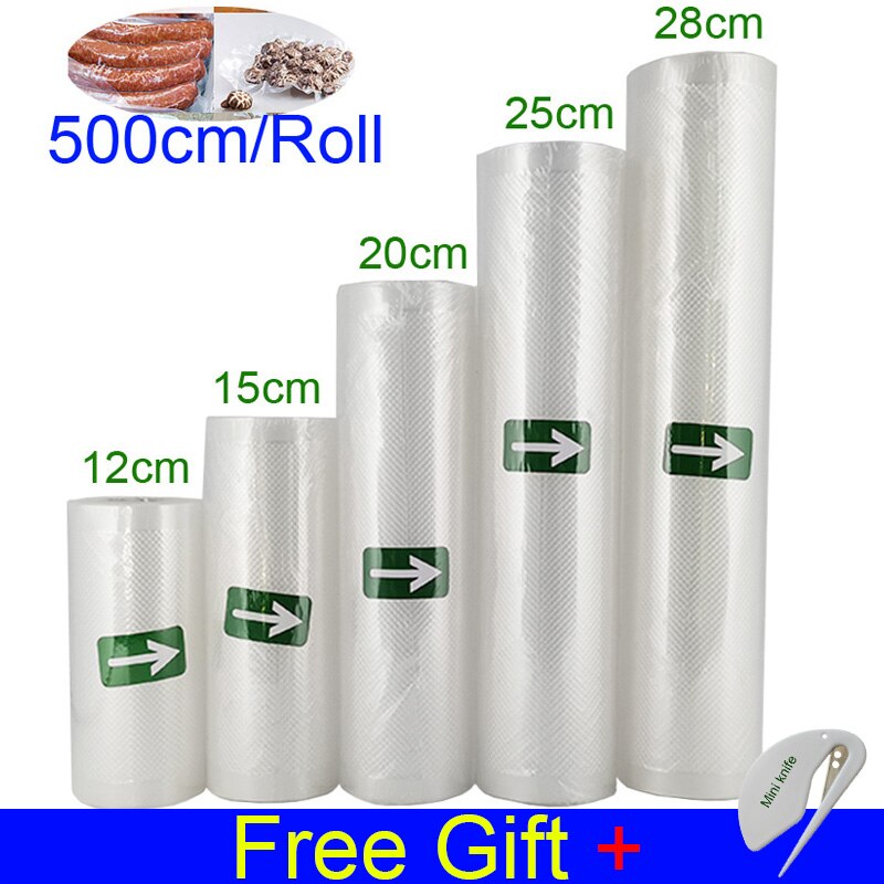Lebensmittel Vakuum Versiegelung Rollen 12 15 20 25 28 30cm X 500cm Für Saving Vakuum Abdichtung Lagerung Taschen