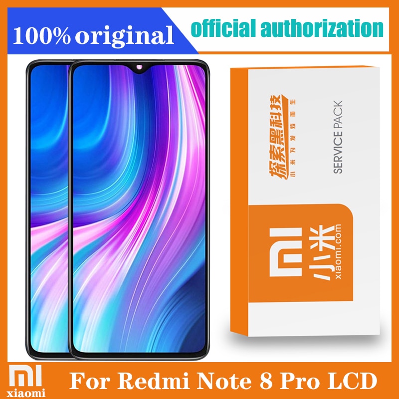 Originele 6.53 ''Display Met Frame Voor Xiaomi Redmi Note 8 Pro Lcd-scherm Touch Digitizer Redmi Note8 Pro reparatie Onderdelen