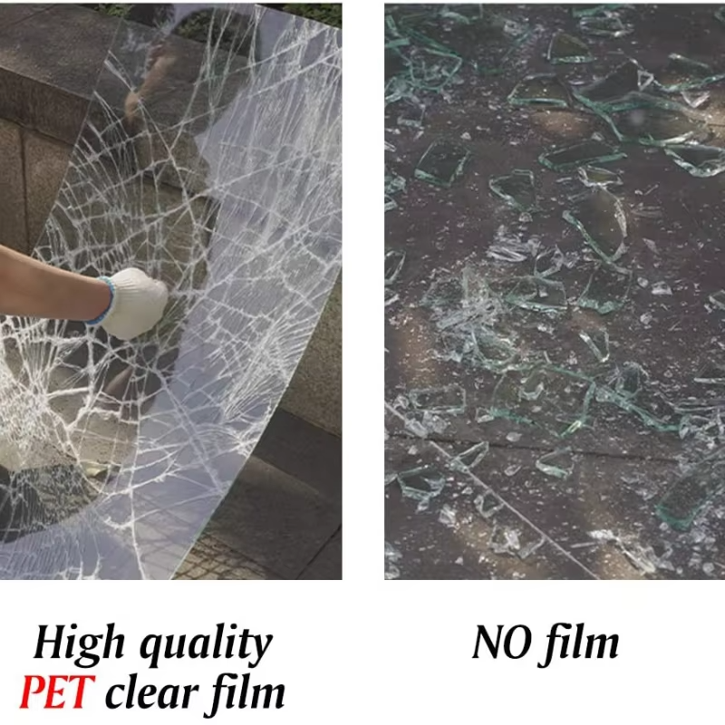 2/4 mil starke, transparente, explosionsgeschützte sicherheitsfolie für fenster – bruchsichere schutzfolie gegen glassplitter