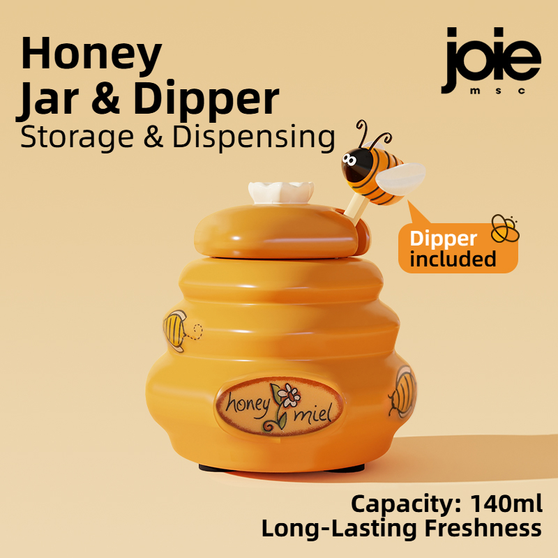 Joie Ceramic Beehive Honey Pot And Wooden Dipper Honey Jar With Lid Honey Stir Bar For Honey Jar Supplies Kitchen Accessories