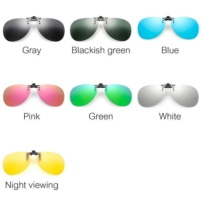 Convenient Polarized Clip-on Night Vision Pilot Fishing Sunglasses Flip-up Len Cycling Driving Glasses#288216